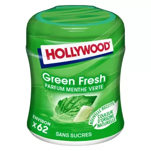 Chewing-gum Menthe Verte Sans Sucres; x60 - HOLLYWOOD