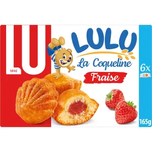Gâteaux moelleux fourrés à la fraise LULU La Coqueline 165 g - LU