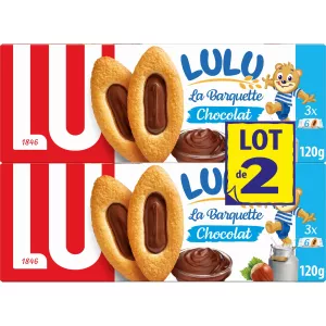 Lulu La Barquette с молочно-шоколадной начинкой, набор из 2 упаковок по 120 g - LU