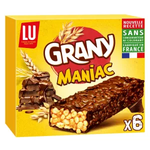 Barres De Céréales Au Chocolat Et Aux Céréales Maniac Grany 6x100g - Lu