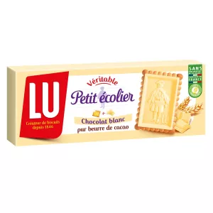 Biscuits pur beurre de cacao nappés au chocolat blanc 150g - PETIT ECOLIER - LU