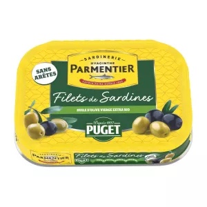 Sardin phi lê thêm dầu ô liu nguyên chất hữu cơ 70g - Parmentier