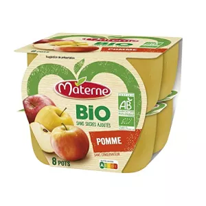 Compote de pommes sans sucre ajouté Bio 100g - MATERNE