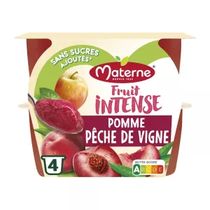 Compone la pesca di vite di frutta intensa senza aggiunta di zuccheri 4x100g - Materne