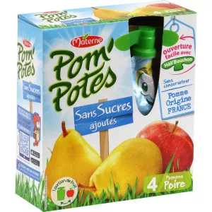 Apfel-Birnen-Kompott ohne Zuckerzusatz 4x90g - POM' POTES