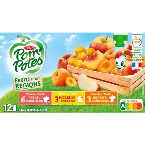 Compotes Kalebassen Multivariëteiten Vruchten uit onze regio's 12x90g - POM' POTES