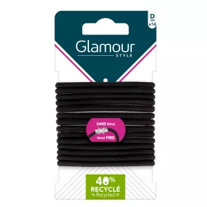 Halbdicke schwarze Gummibänder X14 - Glamour Paris