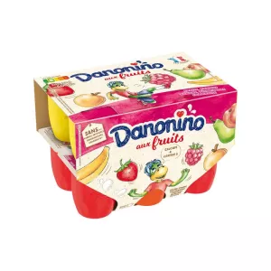 Kleine Schweizer mit Obst -Erdbeeren Himbeer -Aprikose Pfirsich/Birne 12x50 - Danone