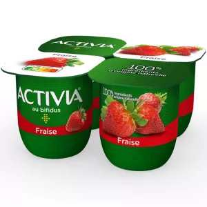 4 yogures bífidus de fresa - Activia
