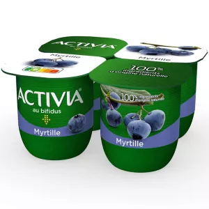 4 Yaourt aux fruits bifidus myrtille - ACTIVIA