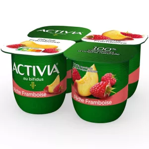 4 Yogurt alla frutta bifidus lampone e pesca - ACTIVIA