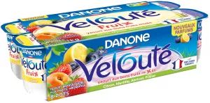 Gerührter Fruchtjoghurt Zitrone Blaubeere Aprikose Erdbeere Velouté Fruix 8x125g - Danone