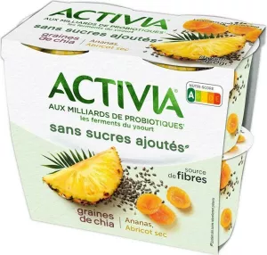 Iogurte de frutas abacaxi damasco chia bifidus sem adição de açúcar -ACTIVIA