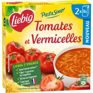 Pasta Soep' tomaten en vermicelli 2x30cl - LIEBIG