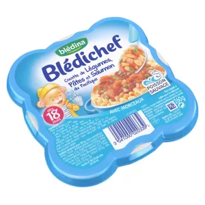 Plat bébé légumes/pâtes/saumon 18mois 260g - BLEDINA