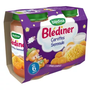 Морковные/маневренные горшки с 6 месяцев 2x200G - BLEDINA