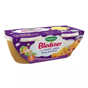 8ヶ月からのニンジン/サツマイモ/セモリナの鍋 2x200g - BLEDINA