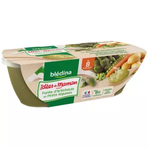 Pots artichauts/légumes dès 8mois 2x200g - BLEDINA