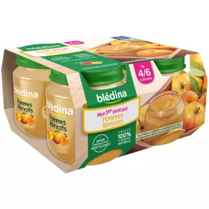 Pots pommes/abricots dès 4mois 4x130g - BLEDINA