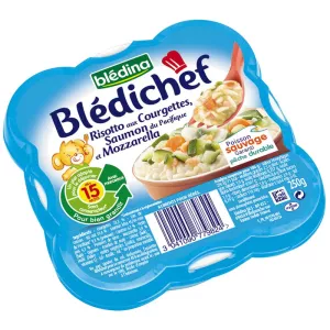 Plat bébé risotto/courgette/saumon dès 15 mois 250g - BLEDINA