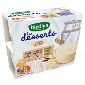 Dessert bébé crème de riz dès 8 mois 4x100g - BLEDINA