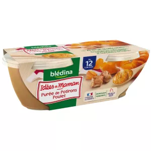 Pots potiron/poulet dès 12mois 2x200g - BLEDINA