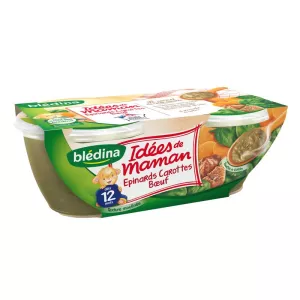 Pots épinards/carottes/bœuf dès 12mois 2x200g - BLEDINA