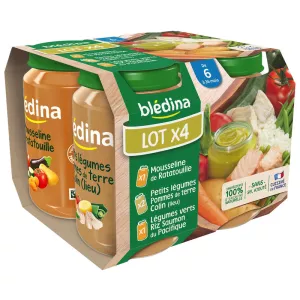 Pots diverses saveurs dès 6 mois 4x200g - BLEDINA