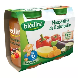 Pots mousseline ratatouille dès 6 mois 2x200 - BLEDINA