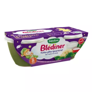 Pots pâtes/épinards/ lait dès 8mois 2x200g - BLEDINA