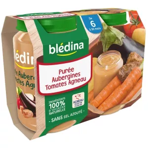 Pots aubergines/tomates/agneau dès 6mois 2x200g - BLEDINA