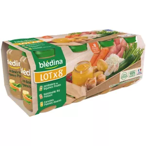 Pots diverses saveurs dès 8mois 8x200g - BLEDINA