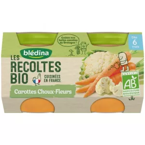 Petits pots BIO carottes/choux fleurs dès 6 mois 2x130g - BLEDINA