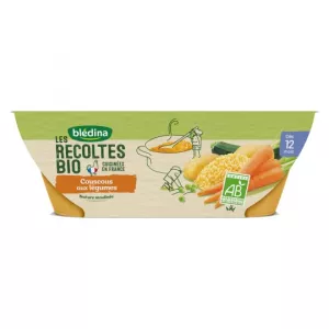 Plat bébé BIO couscous de légumes dès 12 mois 2x200g -  BLEDINA