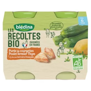Petits pots BIO courgettes/ poulet/ thym dès 6 mois 2x200g - BLEDINA