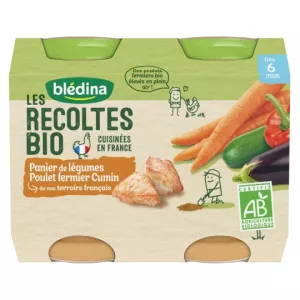 Petits pots BIO bébé légumes/ poulet fermier/ cumin dès 6 mois 2x200g - BLEDINA