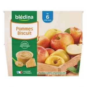 Petits pots coupelles pommes biscuit dès 6 mois 8x100g - BLEDINA