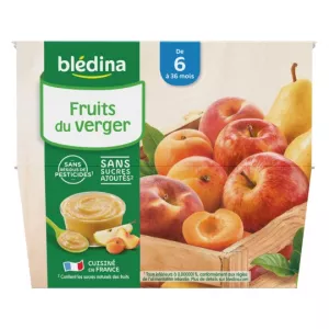 Petits pots coupelles de fruits du verger dès 6 mois 8x100g - BLEDINA