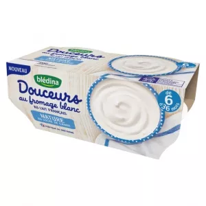 Duículos com queijo branco natural com açúcar de cana a partir de 6 meses 4x100g - BLEDINA