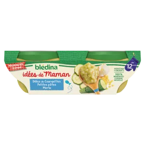 Món ăn cho bé từ 12 tháng mì ống cá tuyết nhỏ bí ngòi 2x200g - BLEDINA