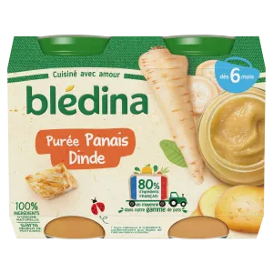 Frasco pequeno de pastinaga de peru a partir de 6 meses 2x200g - BLEDINA