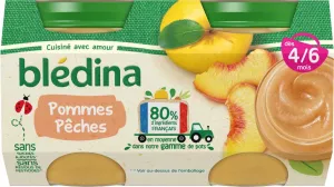 Nước ép bé từ 4-6 tháng táo và đào 4x130g - BLEDINA