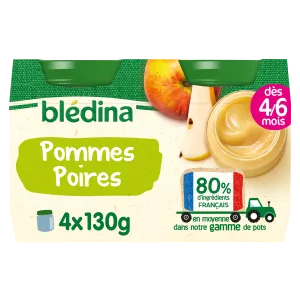 Compota de bebê de 4-6 meses 4x130g peras - BLEDINA