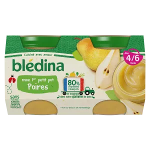 Hũ nhỏ đựng quả lê cho bé từ 4-6 tháng 2x130g - BLEDINA