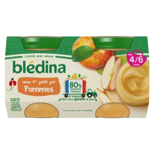 Small apple dessert jar from 4 to 6 months 2x130g - BLEDINA