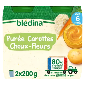 Vasetto di purea di carote e cavolfiori dai 6 mesi 2x200g - BLEDINA