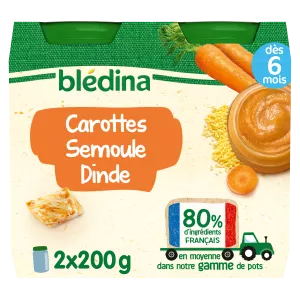 جرة صغيرة من 6 أشهر 2x200g 2x200g الجزر السميلينا - BLEDINA