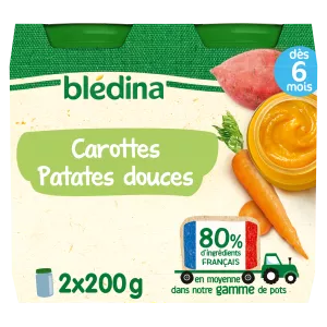 برطمان صغير للأطفال من 6 أشهر جزر وبطاطا حلوة 2x200 جرام - BLEDINA