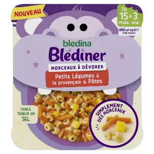 Món ăn tối cho bé từ 15 tháng miếng rau củ kiểu Provencal Mì ống Blédiner 200g - BLEDINA