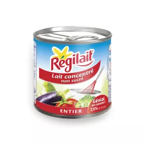 Lait concentré entier non sucré 7,5% MG 4x170g - REGILAIT